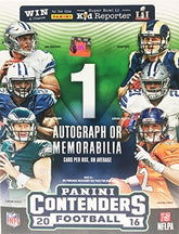 2016 Panini Contenders NFL Football Factory Sealed Retail Box with Autograph or Memorabilia Card Look for Rookies & Autographs of Ezekiel Elliott, Dak Prescott, Carson Wentz and more